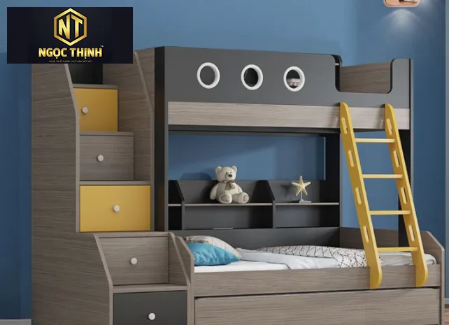 GIƯỜNG TẦNG TRẺ EM NGỌC THỊNH ƯA CHUỘNG CHO BÉ TRAI